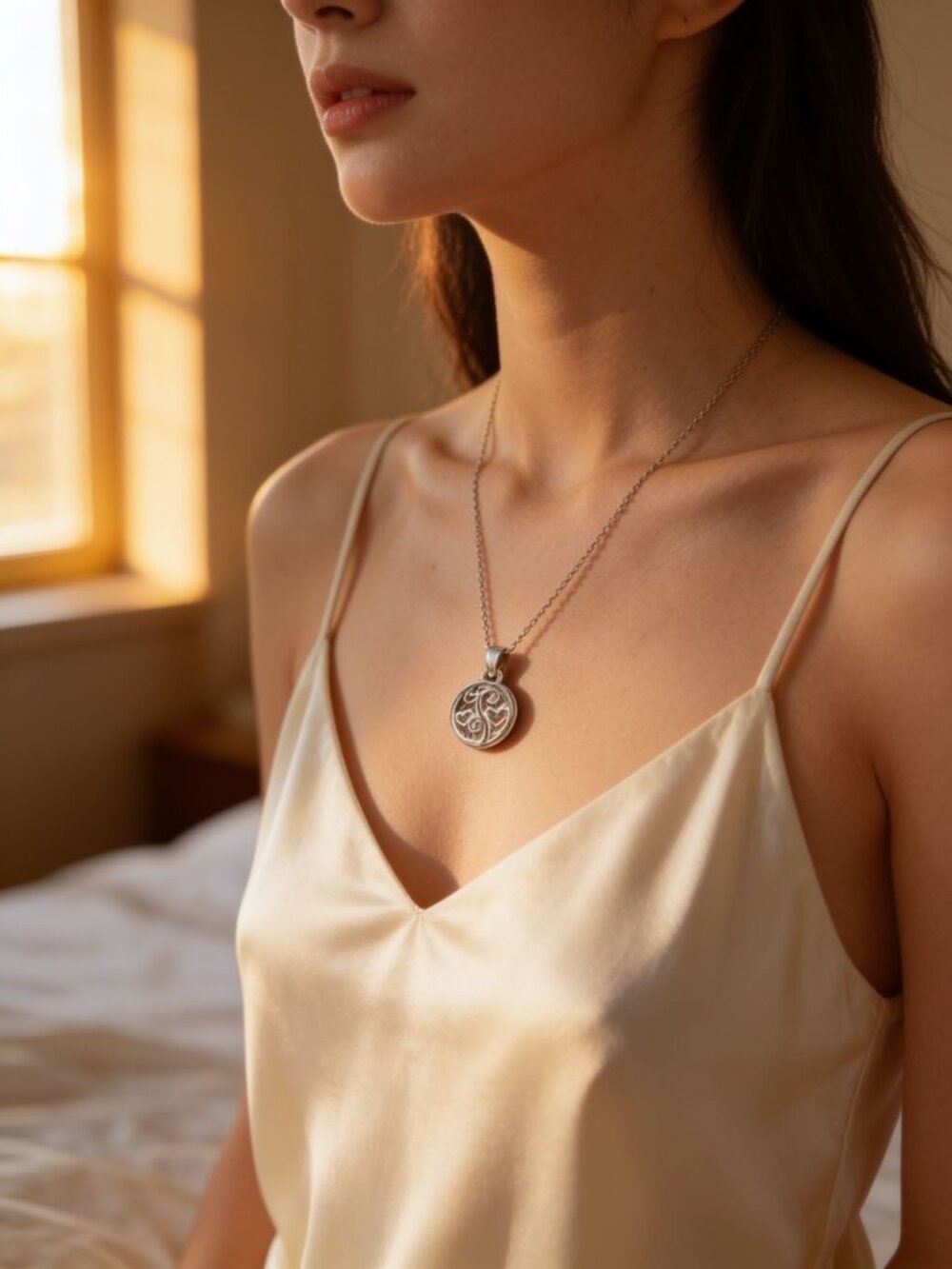 Vintage Avon New "Mom You Are The Heart Of The Family 10" Necklace.